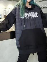 Women Hooded Stitching Printed Pullover Sweatshirt